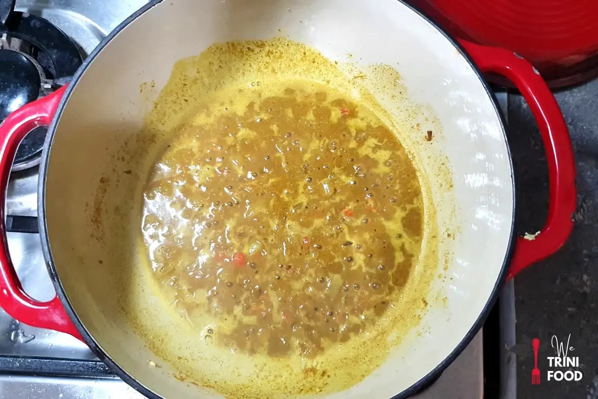 add water to patched curry