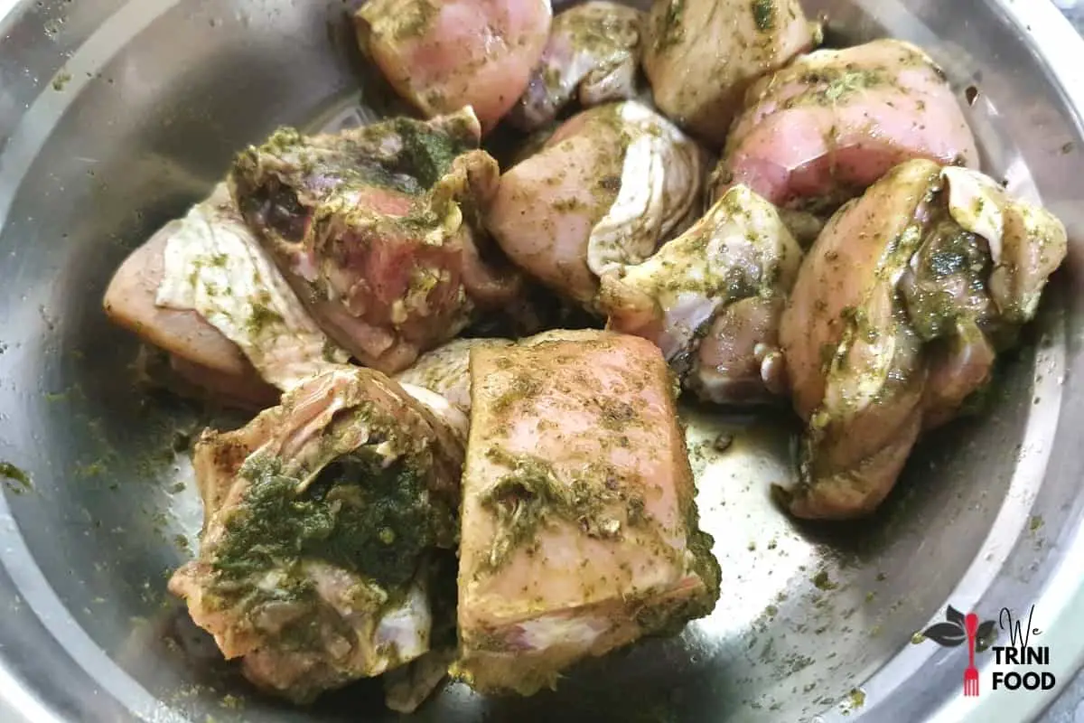 raw seasoned chicken with bone