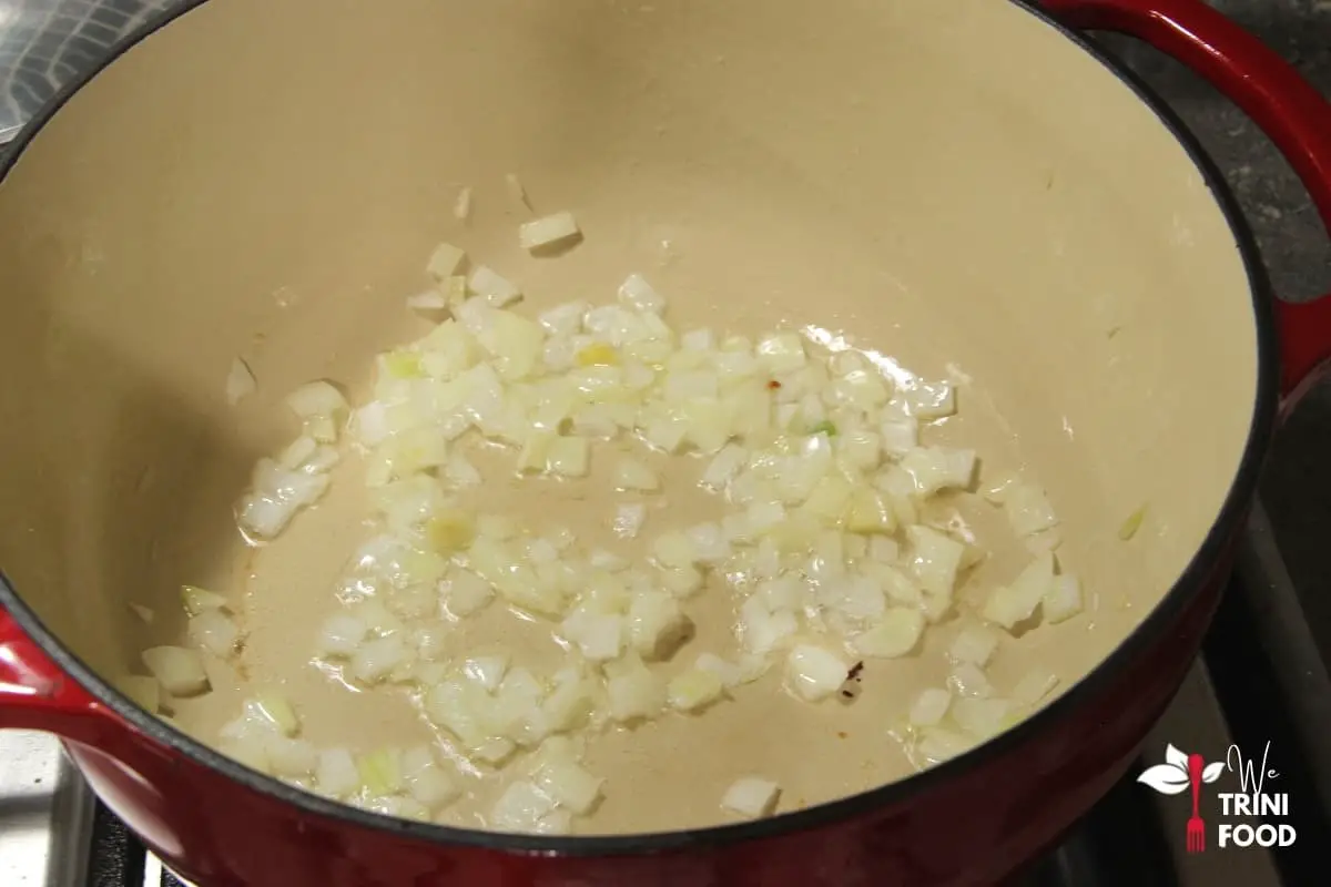 saute onions for chunky veg