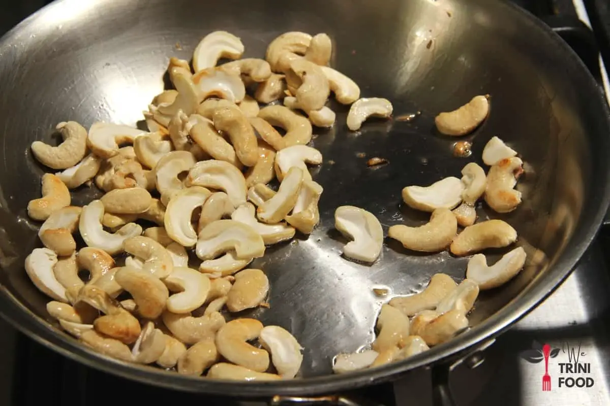 toast cashews for chunky veg