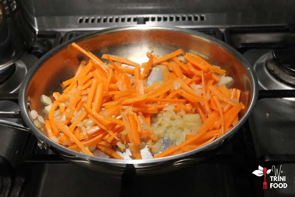add carrots to onions