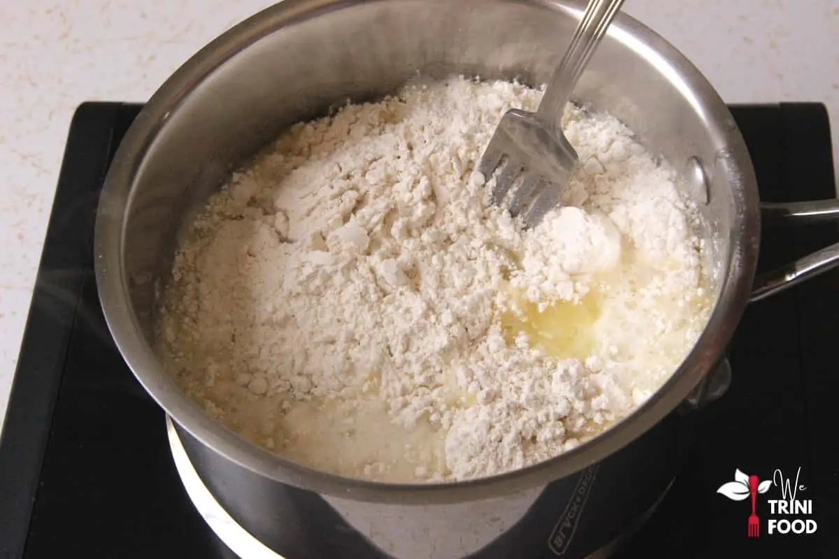 add flour to choux pastry