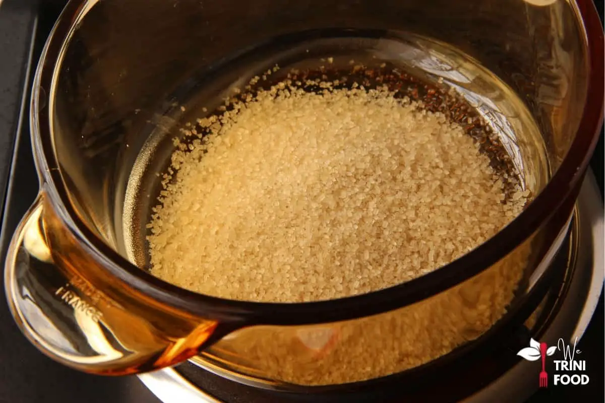 brown sugar added to pot