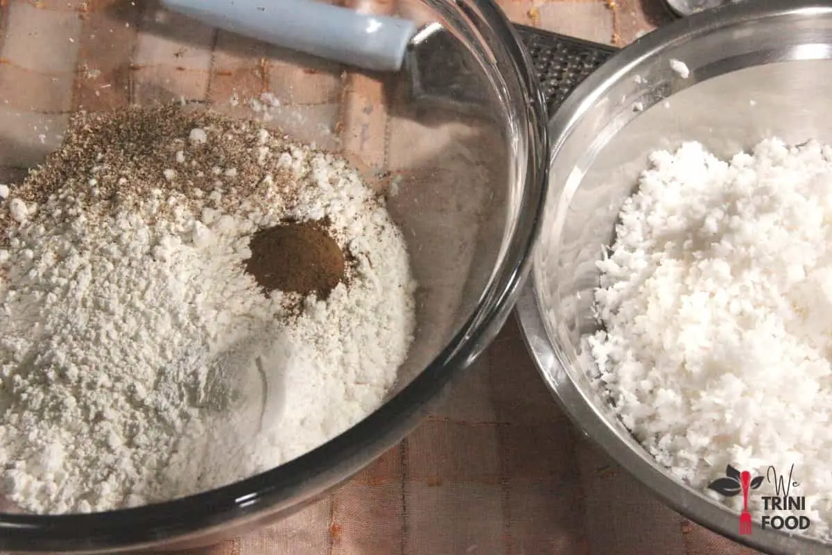 dry ingredients of coconut sweet bread