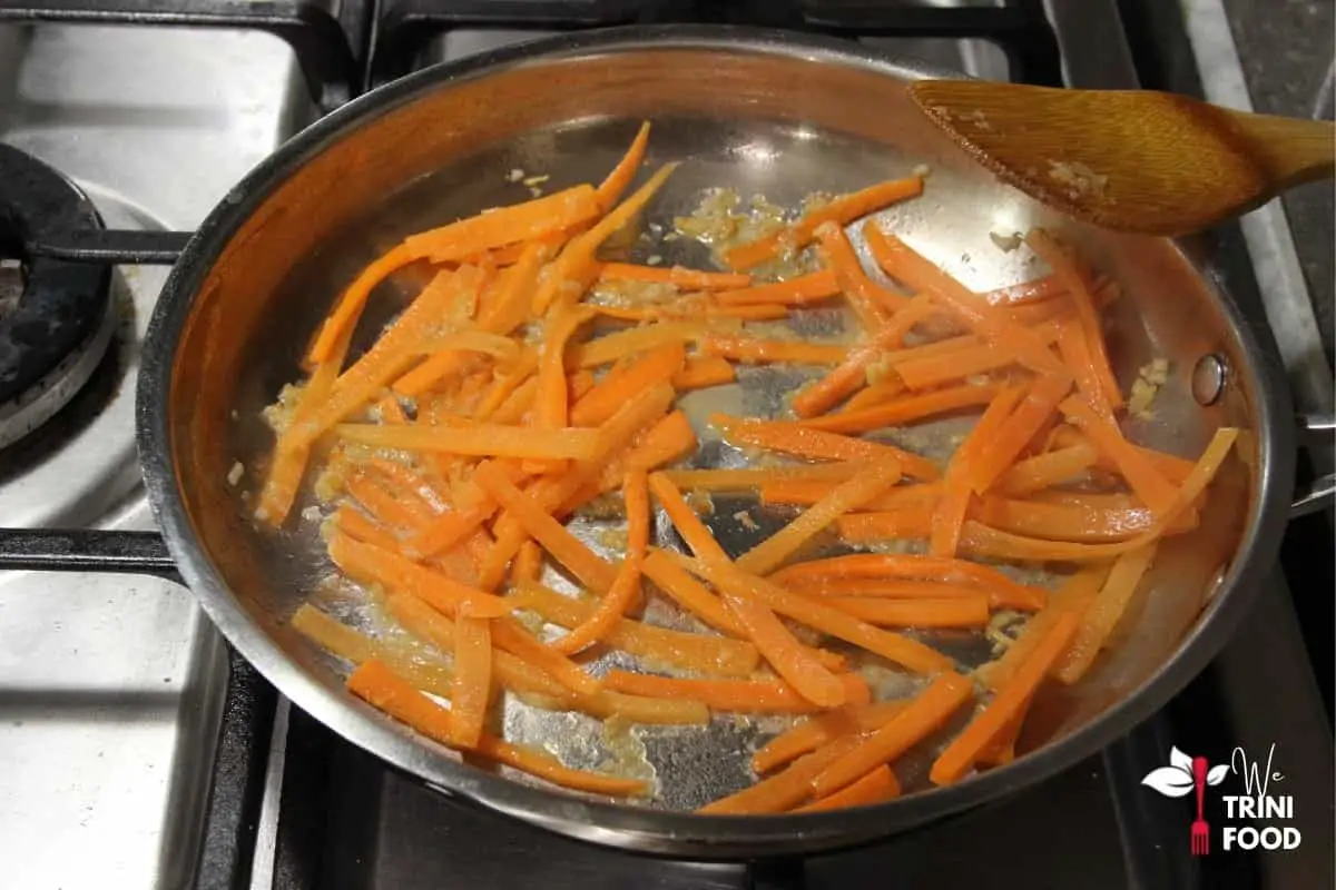 saute carrots garlic ginger