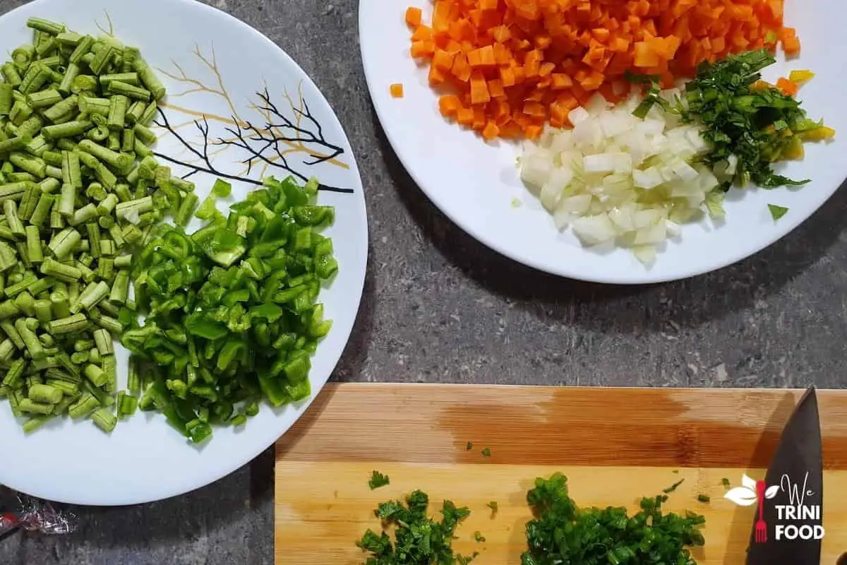 vegetables for veggie fried rice