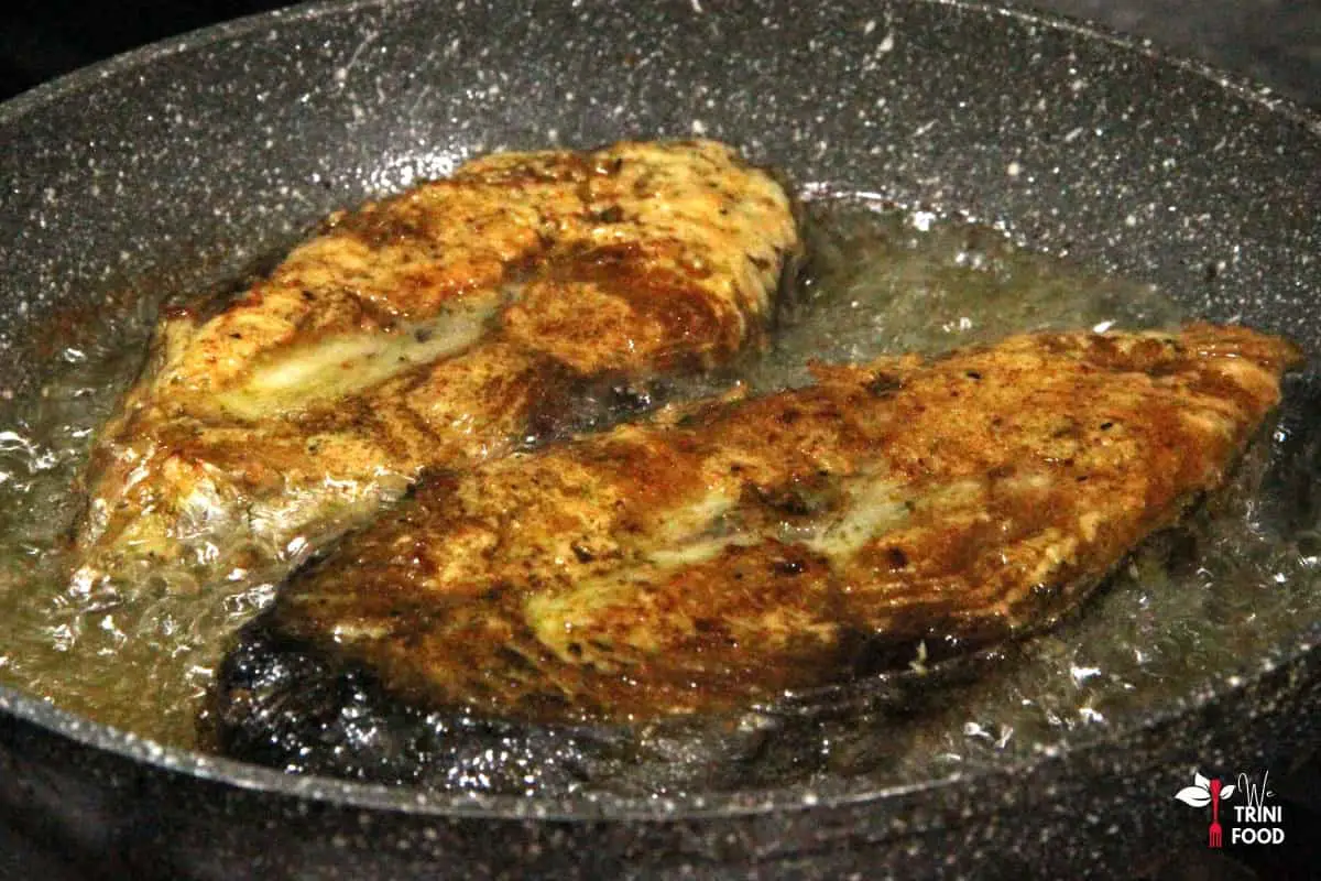 pan frying king fish fillets