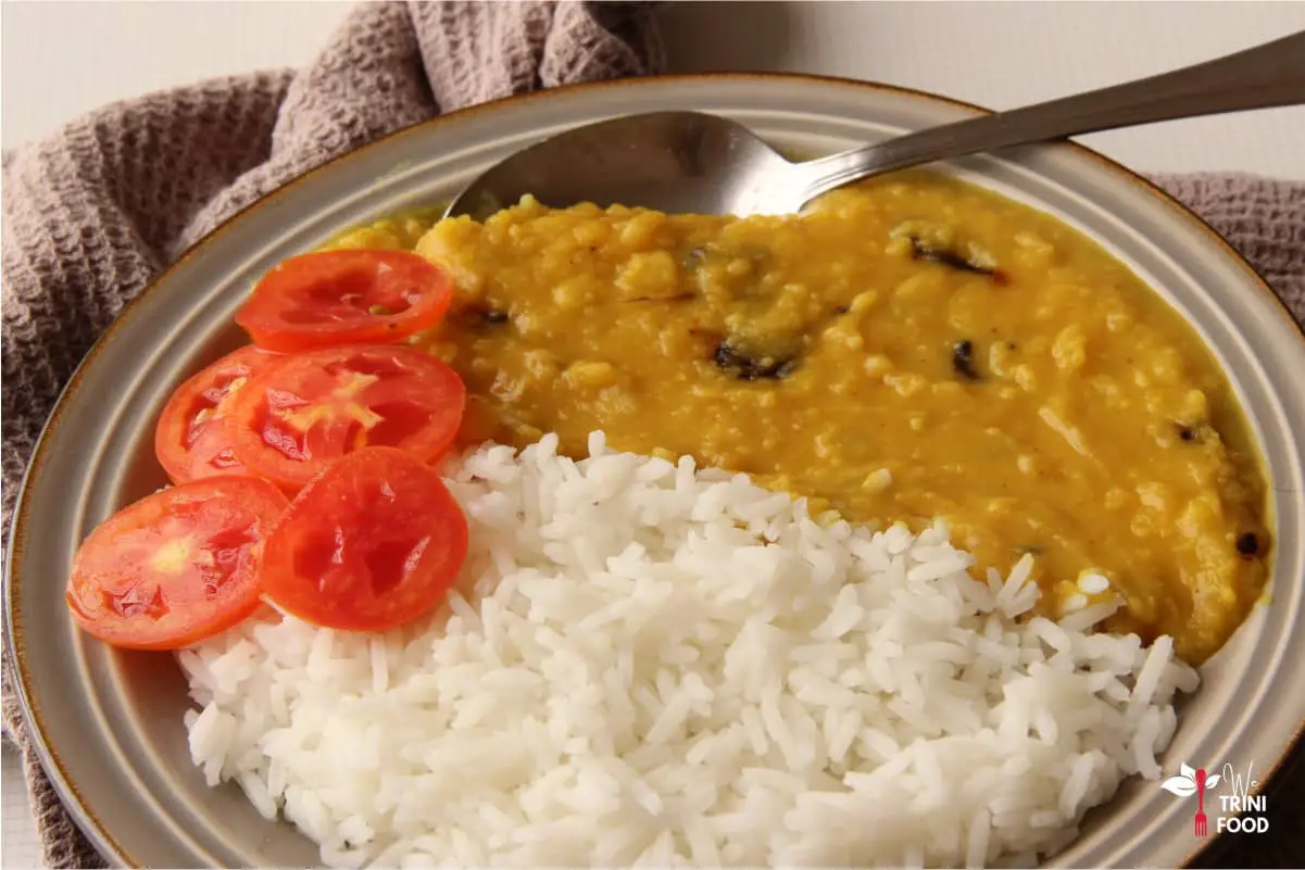 plated dhal and rice