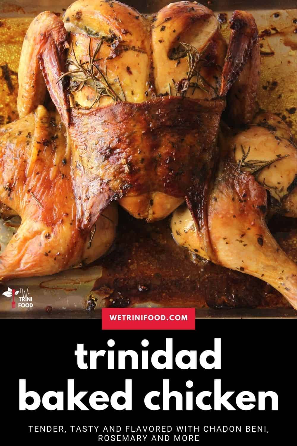 trinidad baked chicken pinterest image