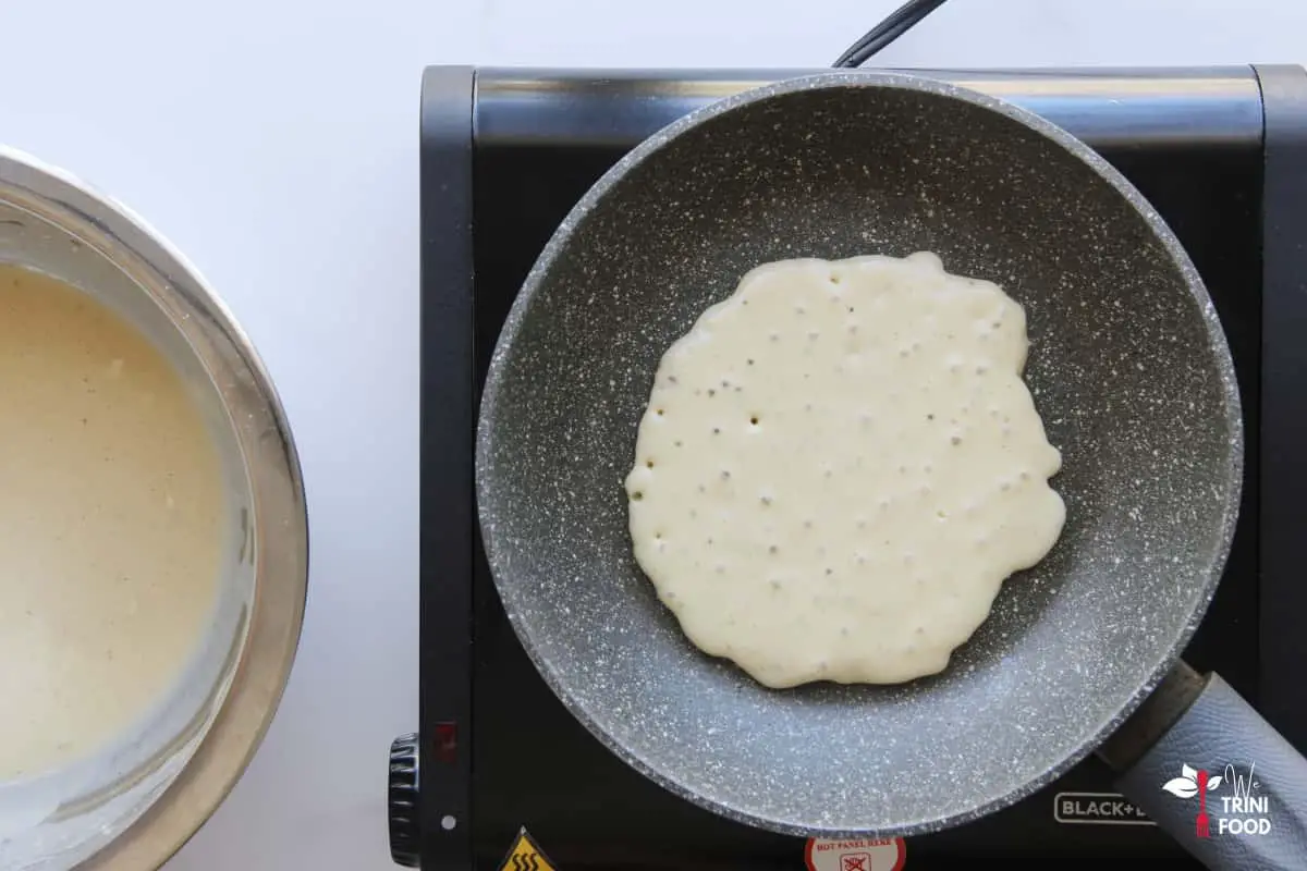 pancake batter in a pot