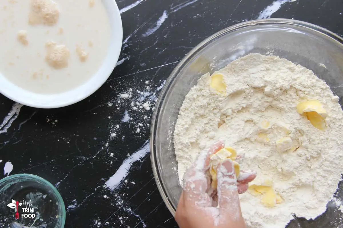 rub butter into flour