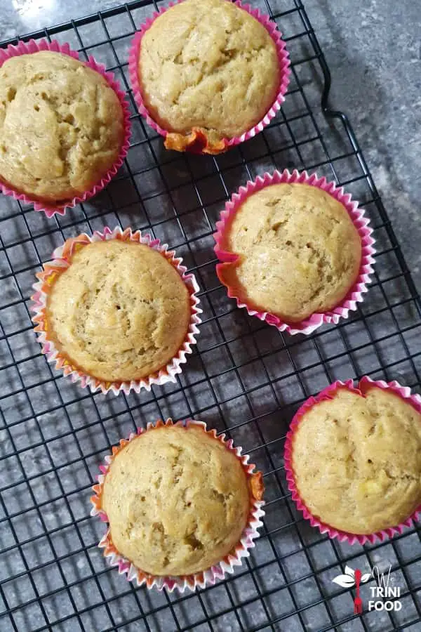 banana bread muffins on cooling rack