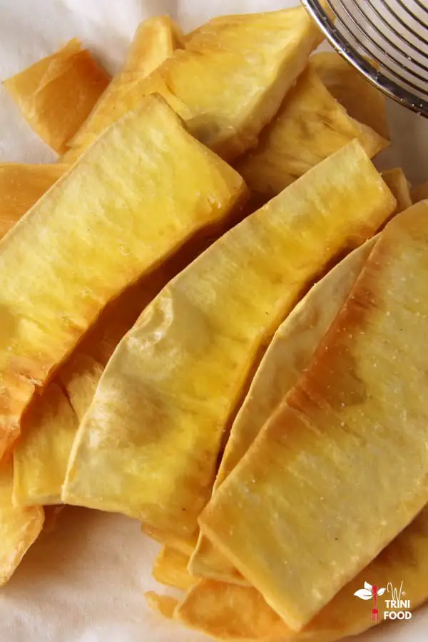 breadfruit chips with utensil