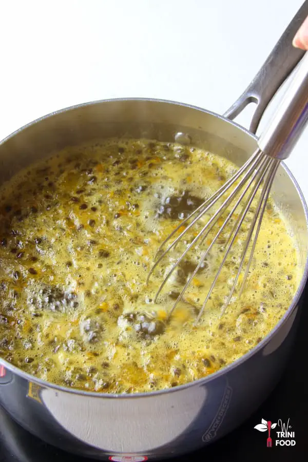 passion fruit syrup boiling