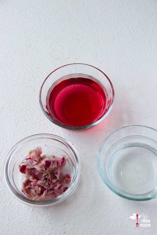 rose hydrosol, rose infused water and remaining rose petals