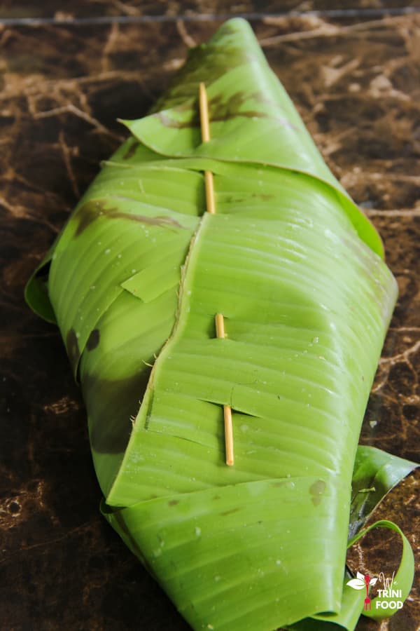 wrap whole snapper in banana leaves