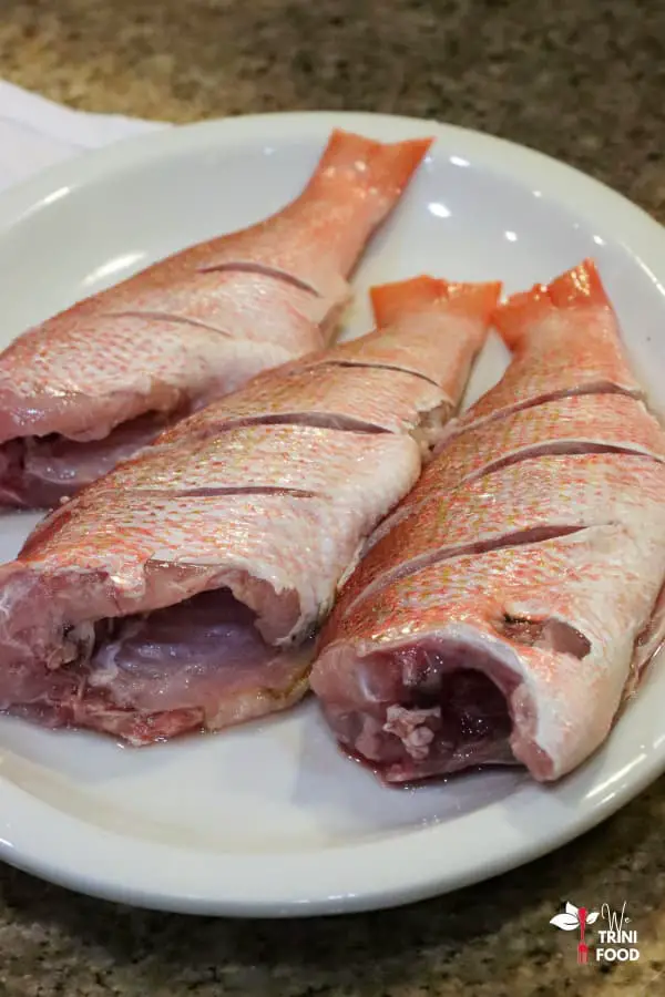 prepped red snapper for frying