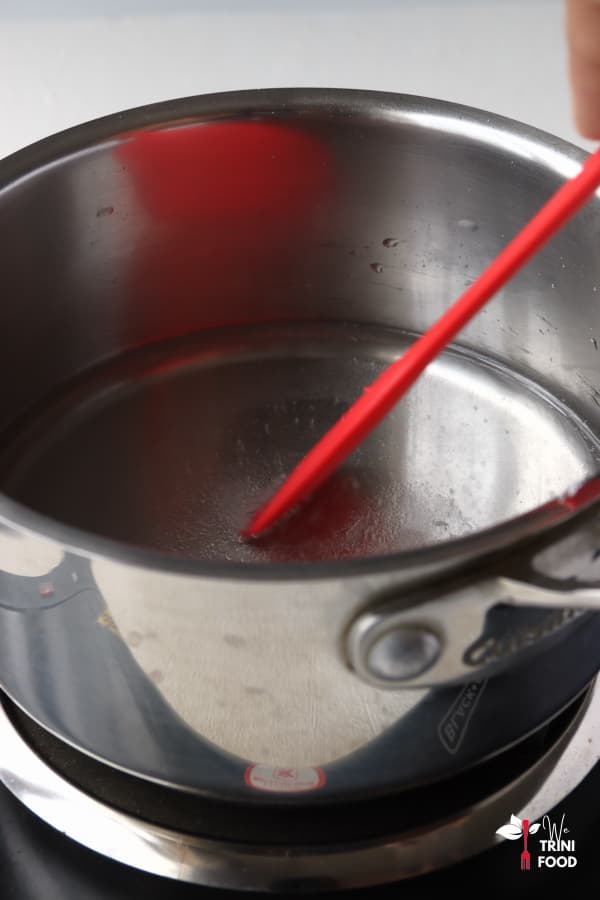 stirring simple syrup