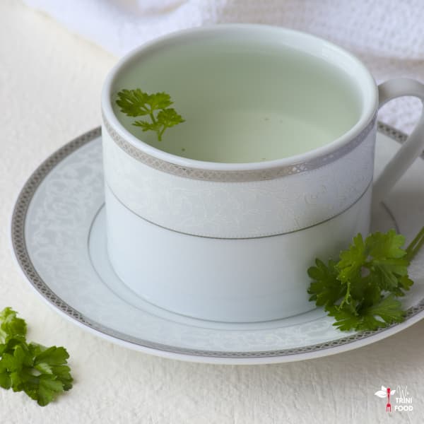 parsley tea with curly parsley