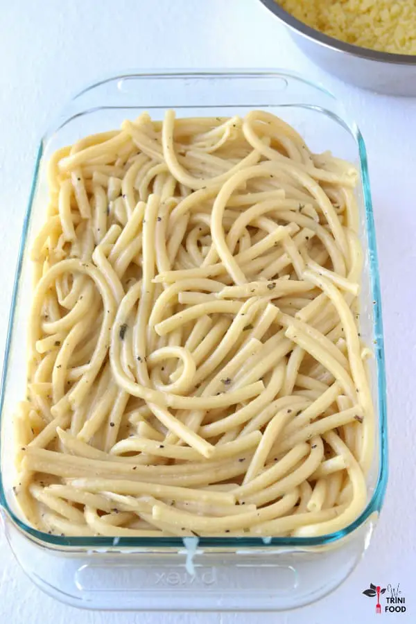 add macaroni to baking dish