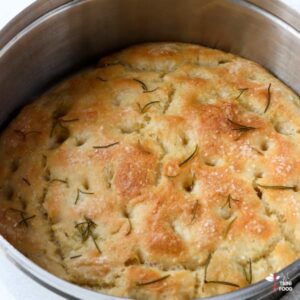 homemade focaccia with rosemary and salt