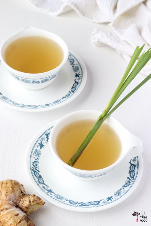 lemongrass ginger tea in teacups