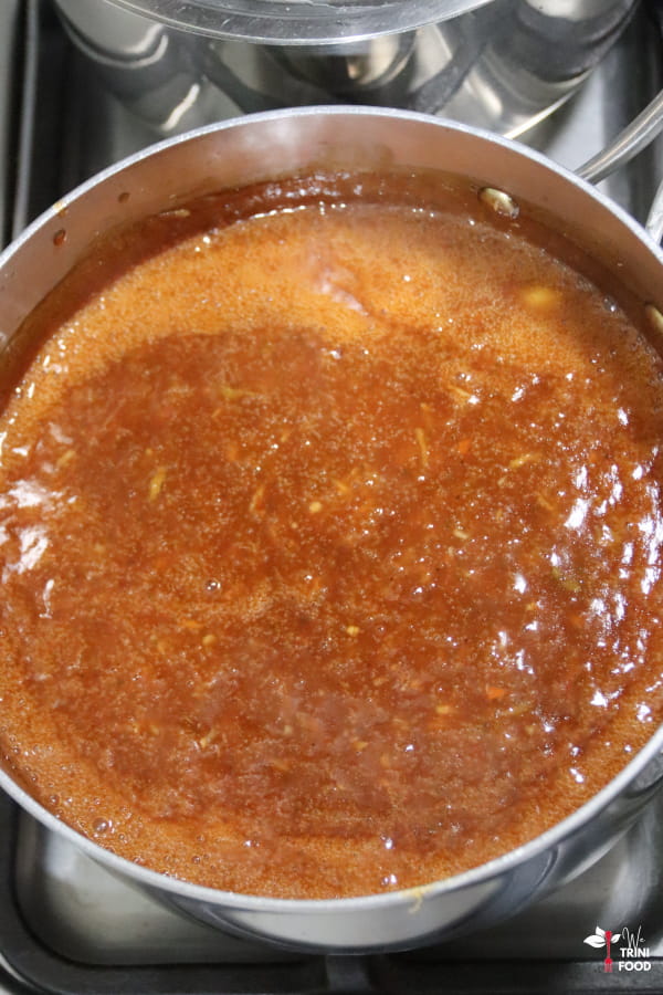 simmering bbq sauce
