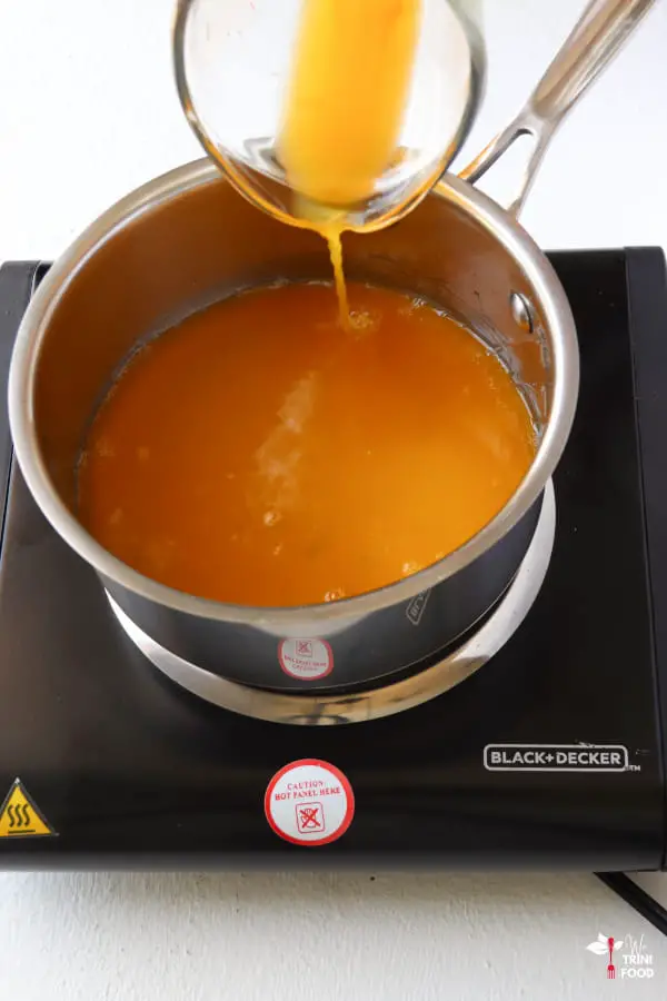 add passion fruit puree to syrup