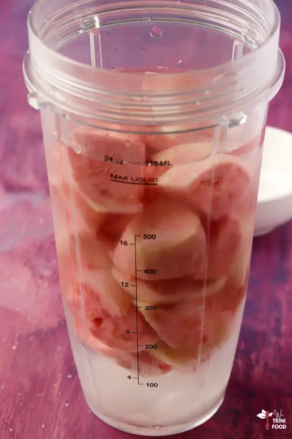 guava, sugar and water for juice
