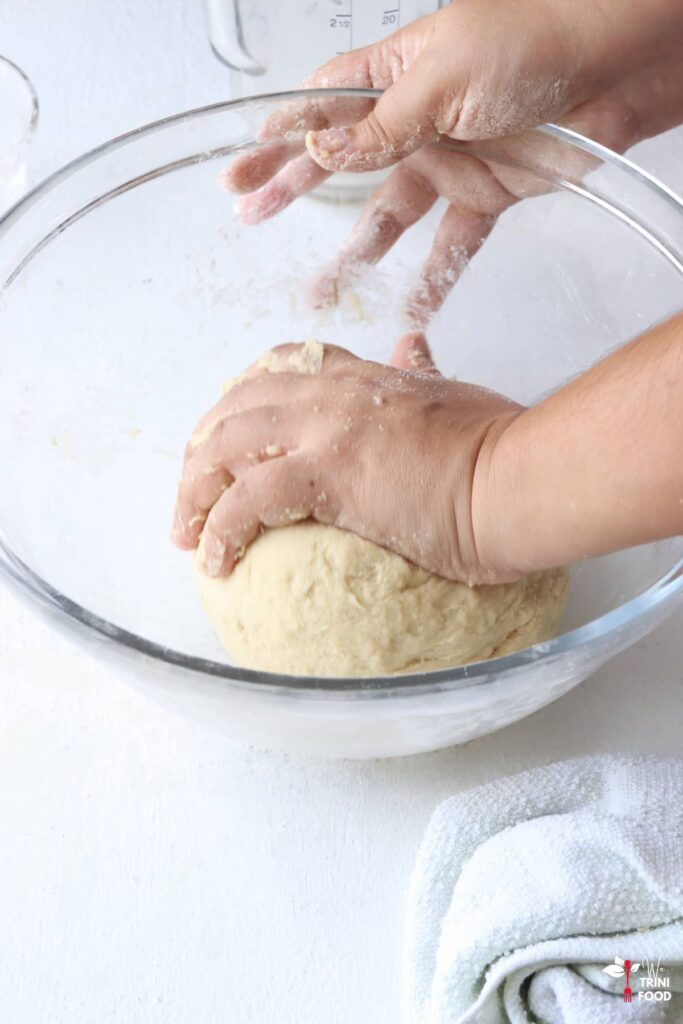 knead dough for buss up shut roti