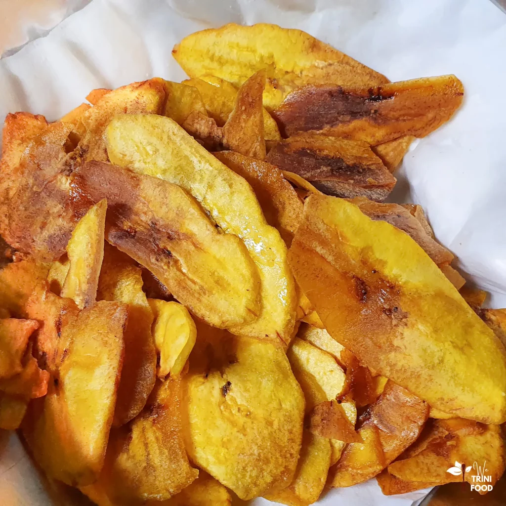 fried plantain chips on napkins
