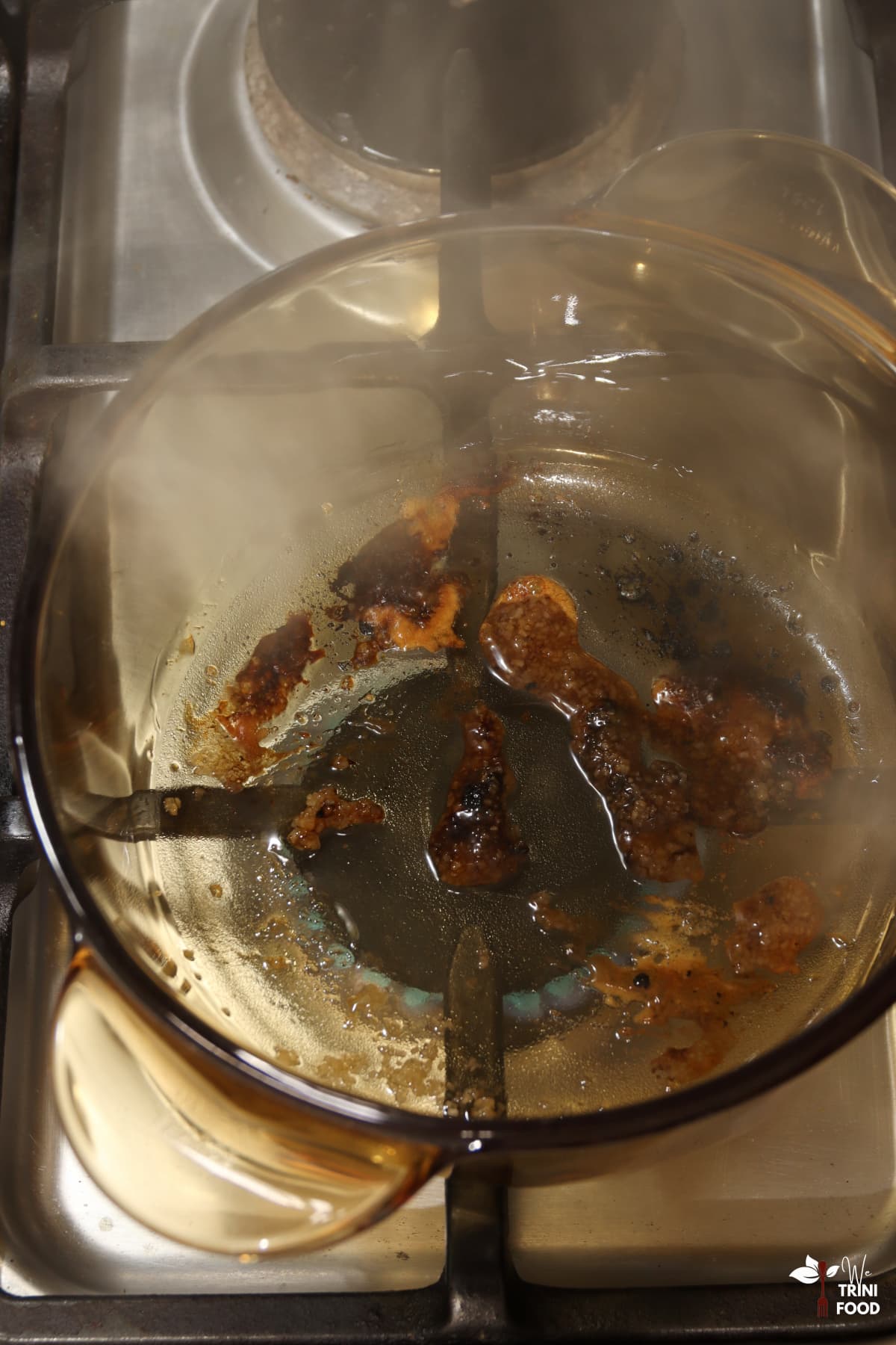 add sugar to create browning for stew red beans