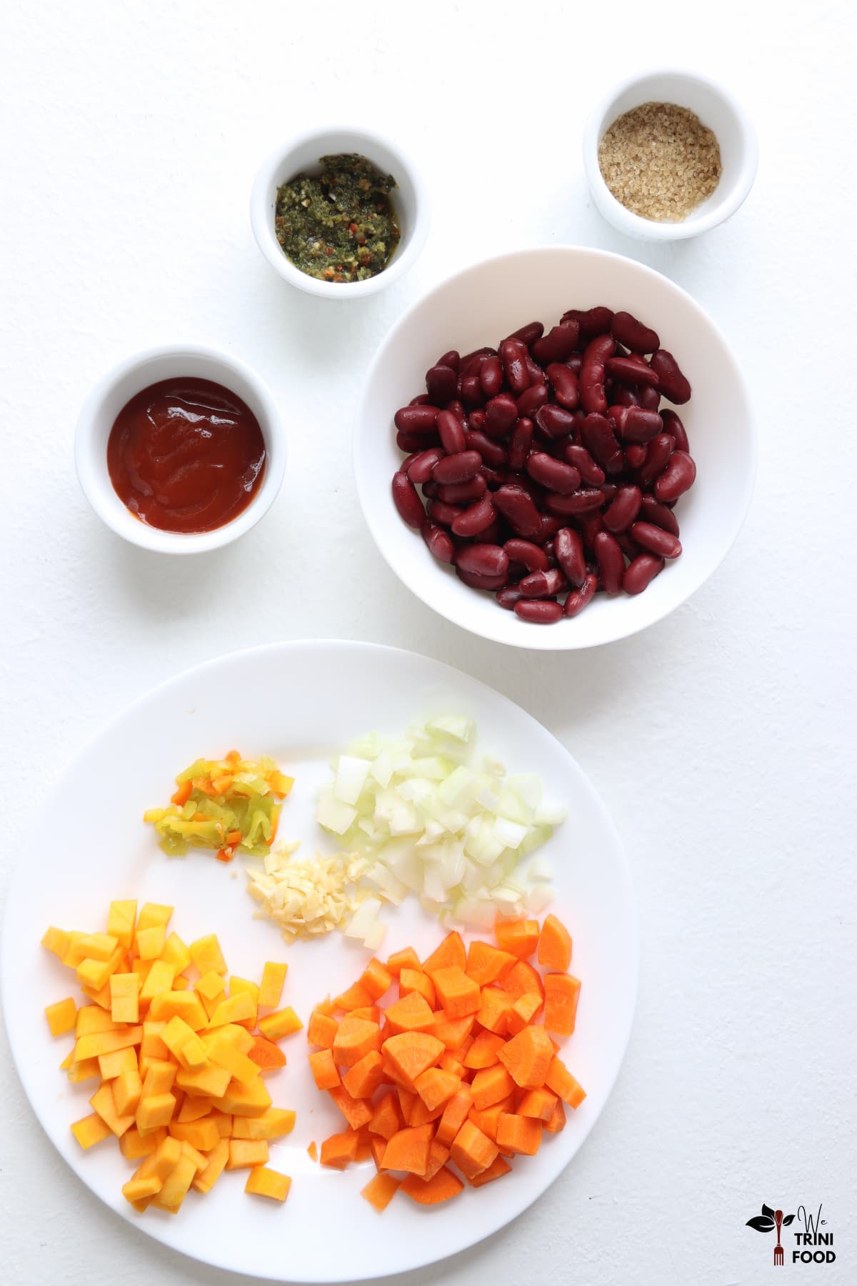 ingredients for stew red beans Trini style