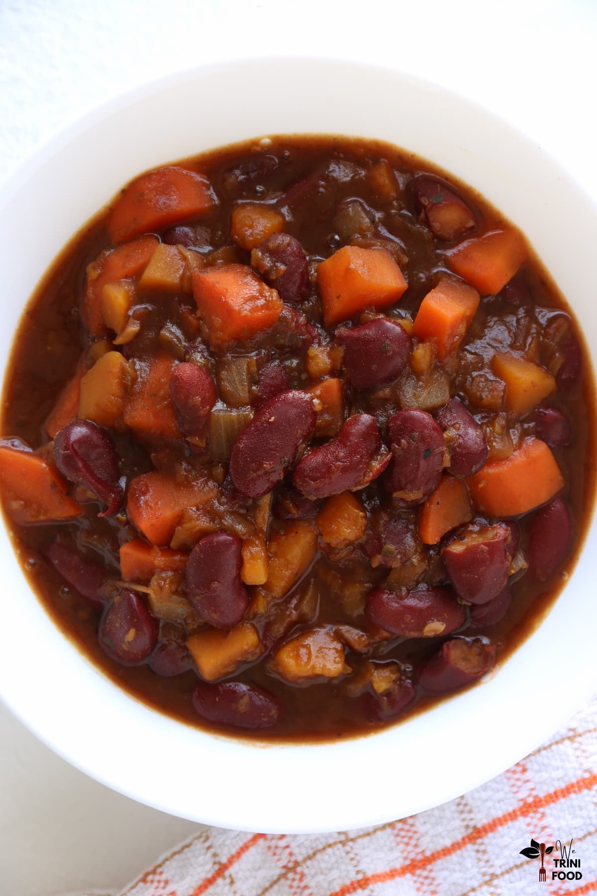 stewed red beans with carrots and pumpkin