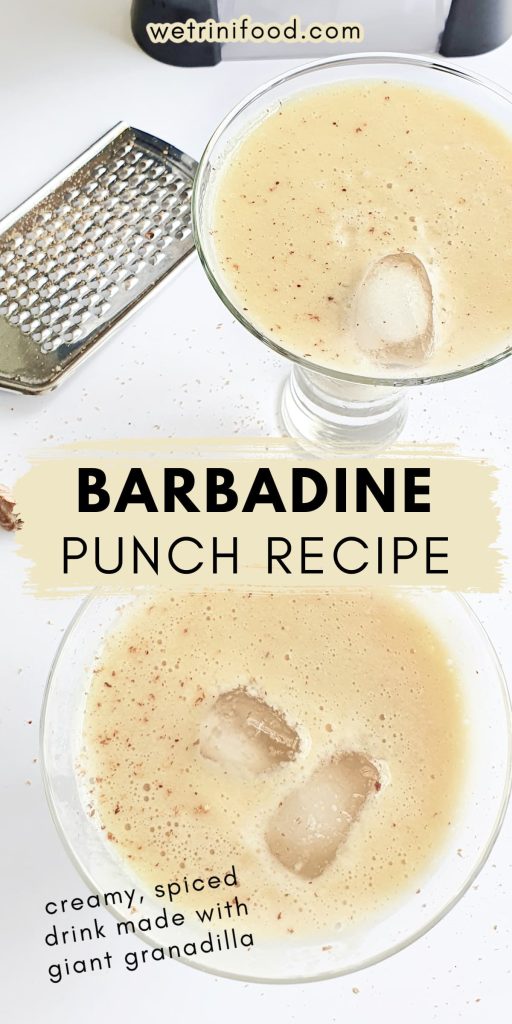 barbadine punch recipe: creamy spiced drink made with giant granadilla