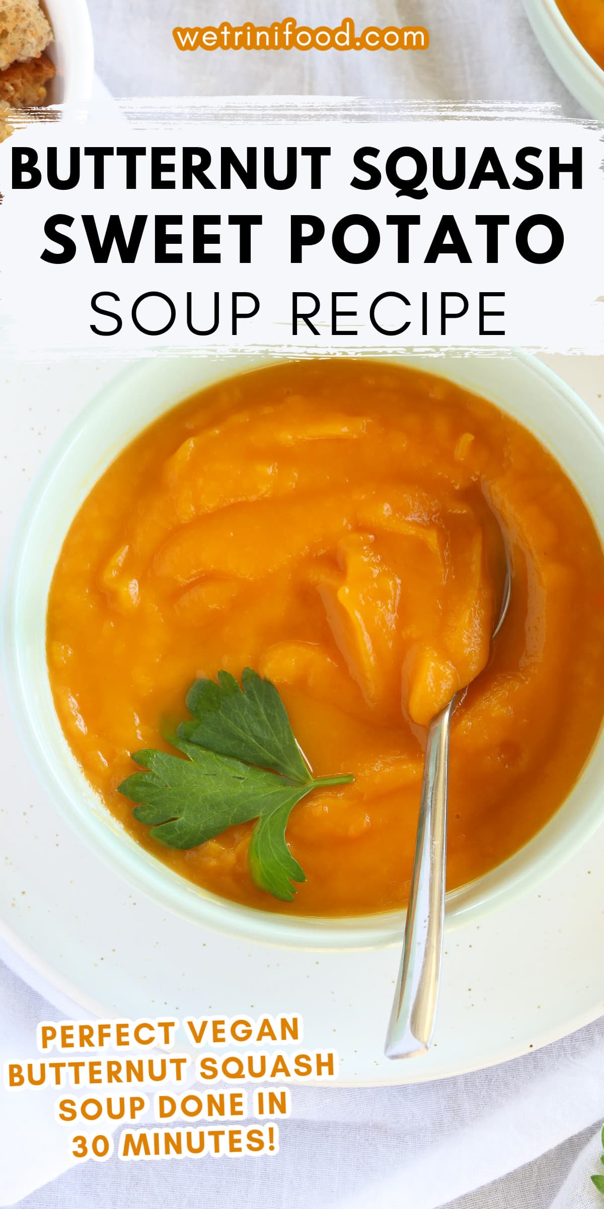 vegan butternut squash soup: butternut squash sweet potato soup
