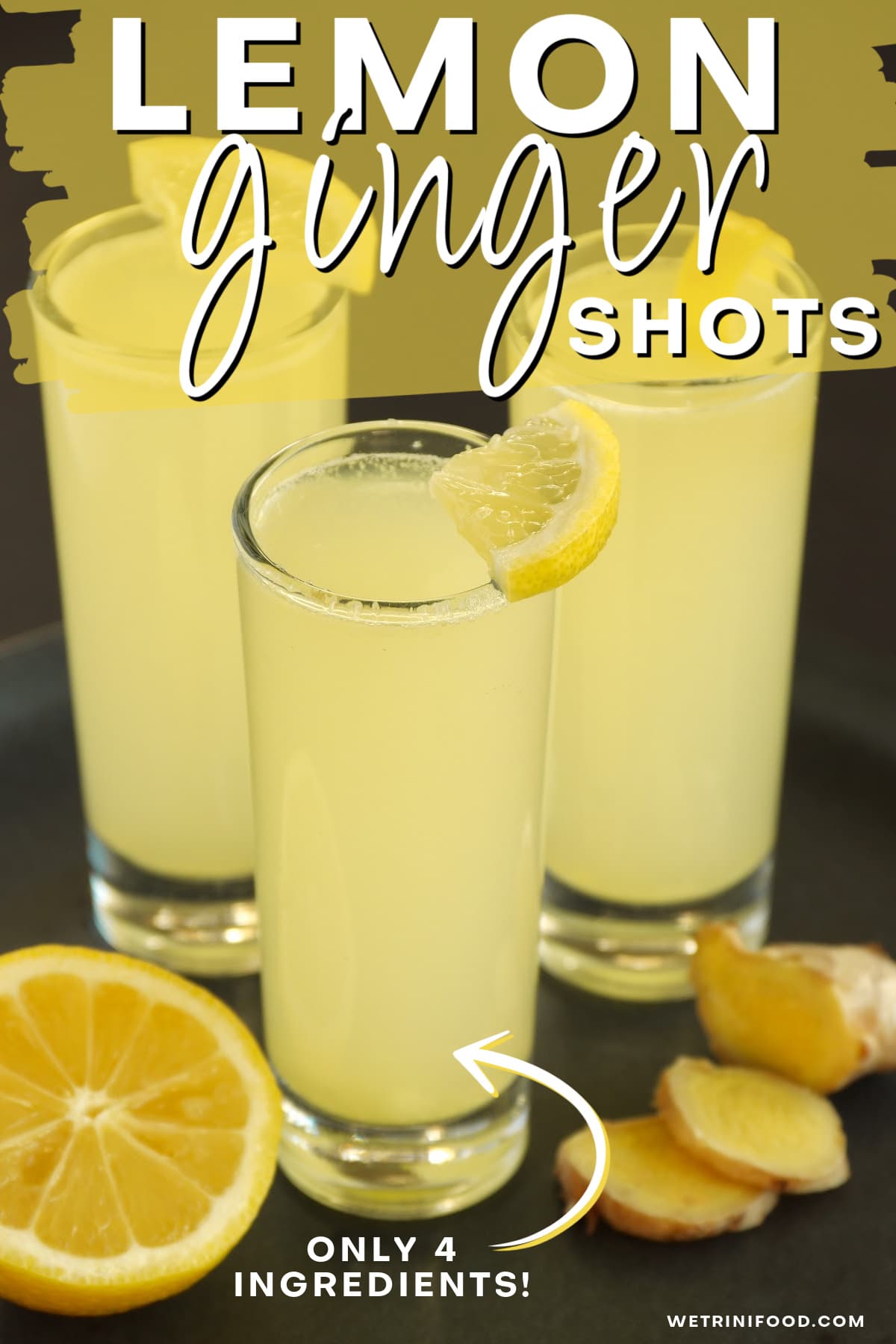 lemon ginger shots with only 4 ingredients
