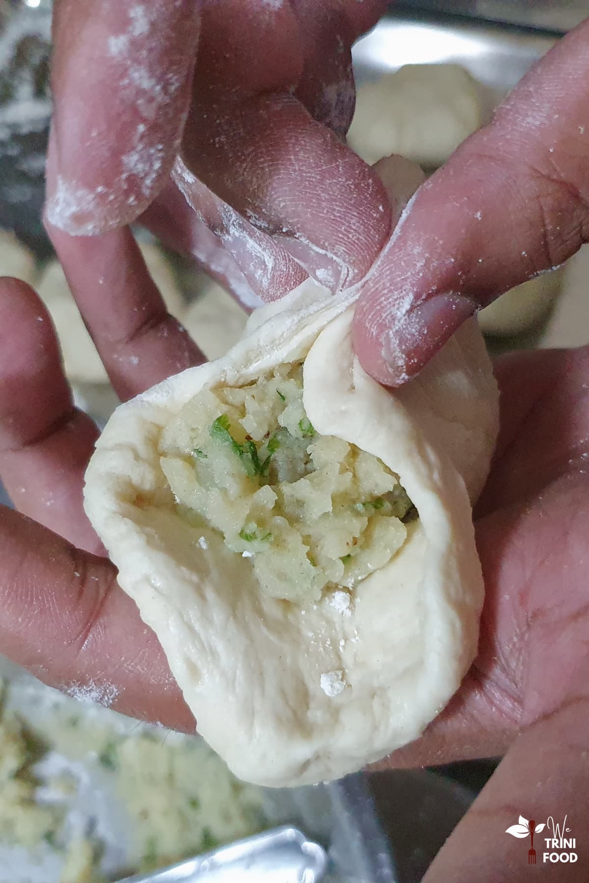 stuffing dough for aloo pies