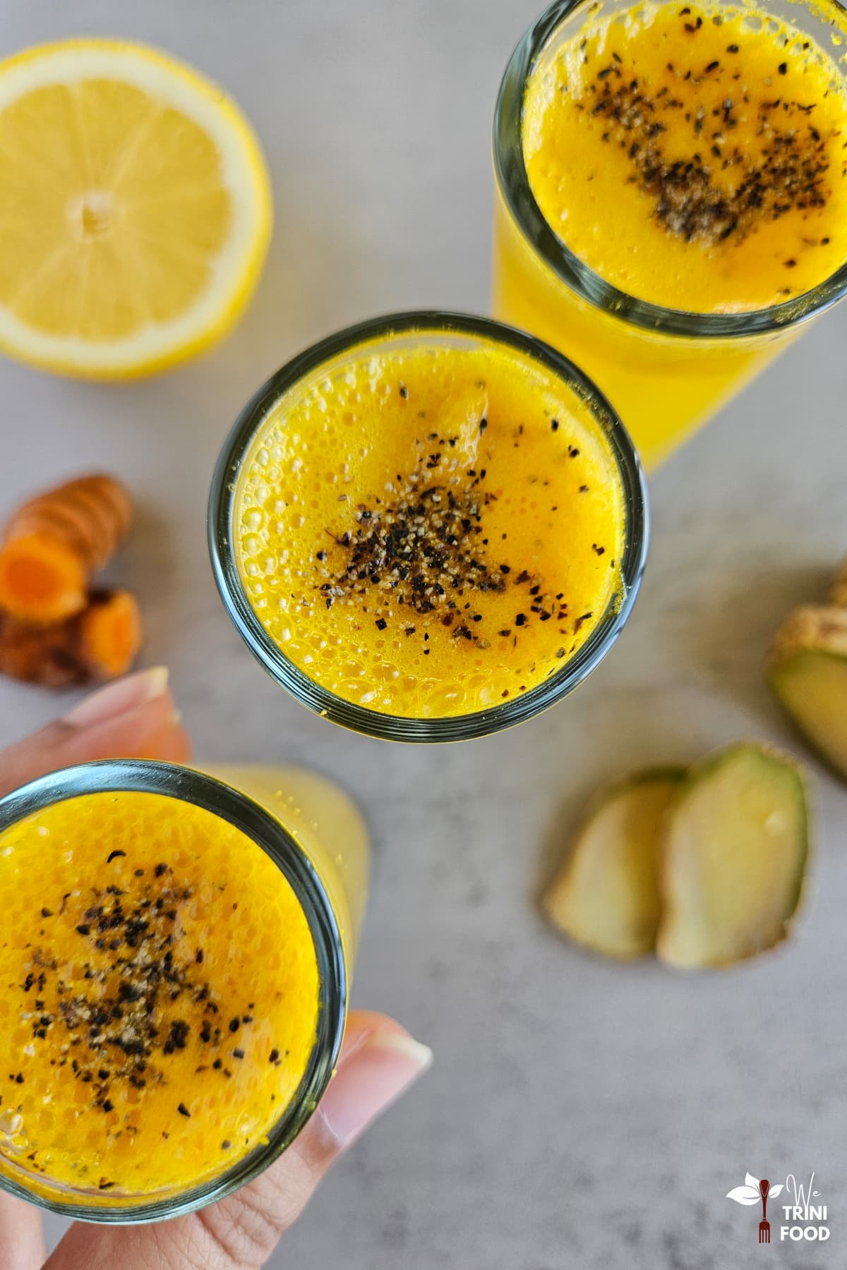 Ginger drinks: turmeric ginger lemon shots