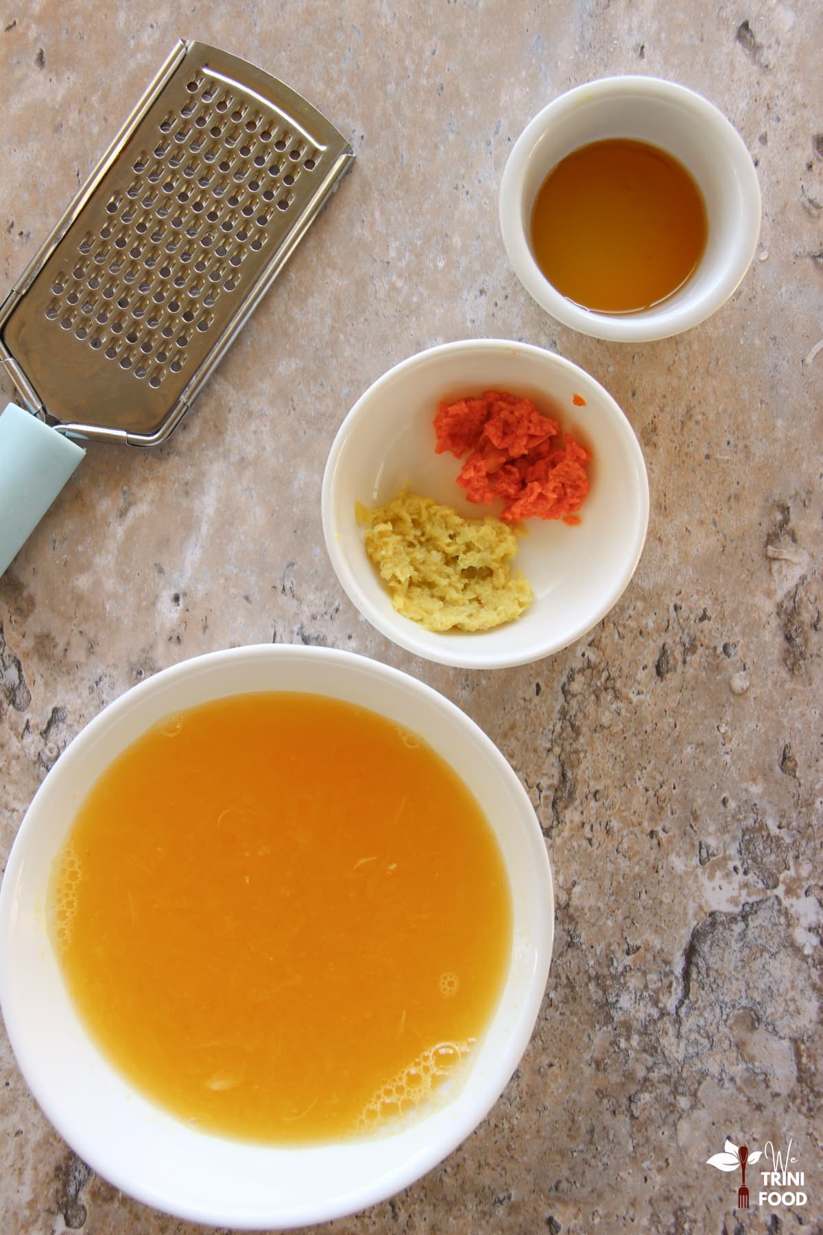 orange turmeric shots ingredients after prep