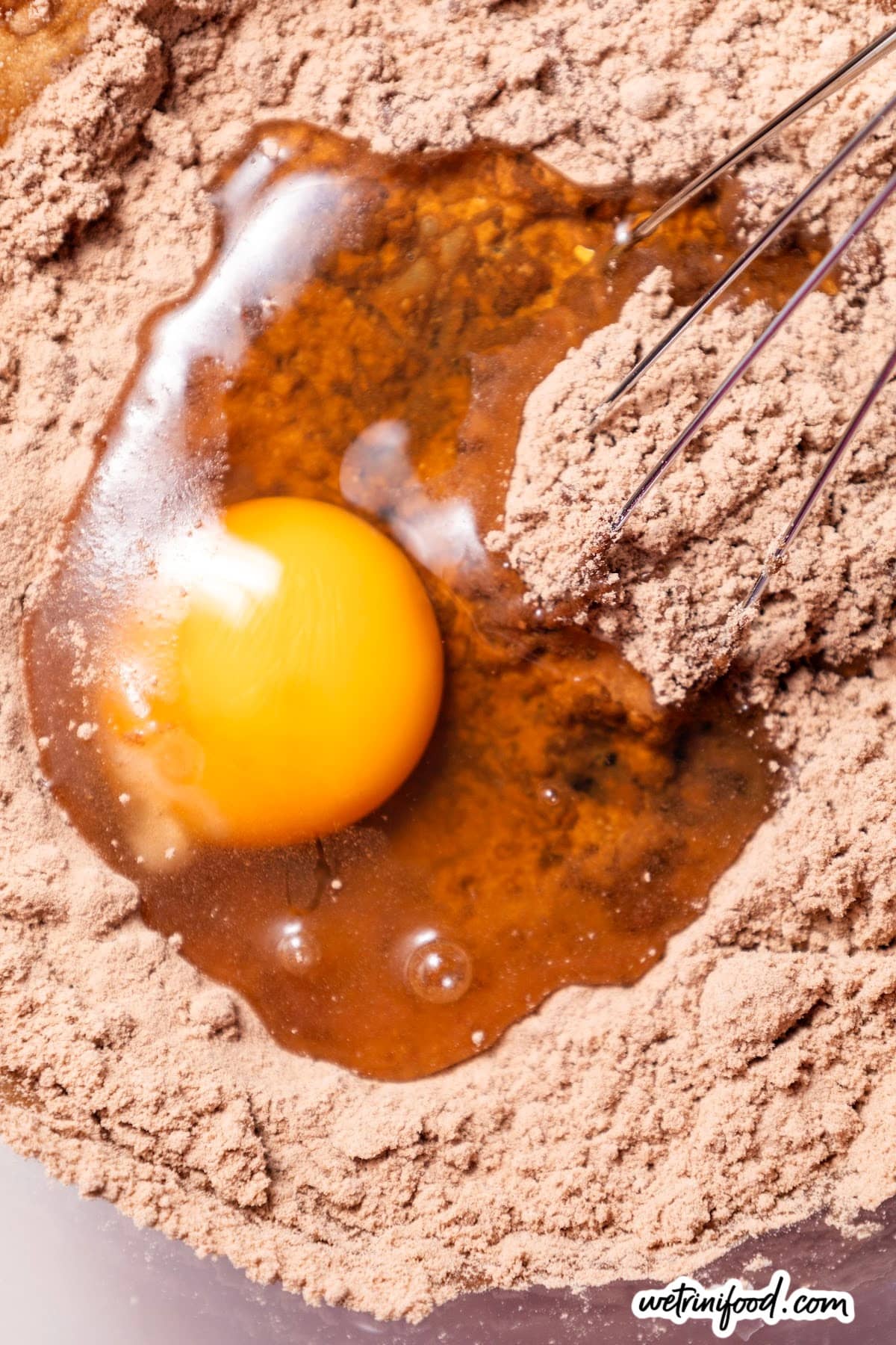 eggs and oil added to brownie mix