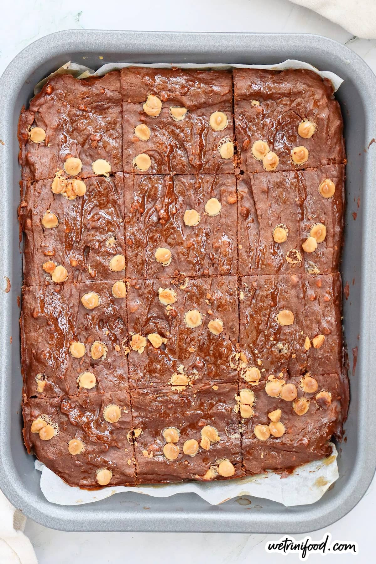 baked and sliced sweet potato brownies