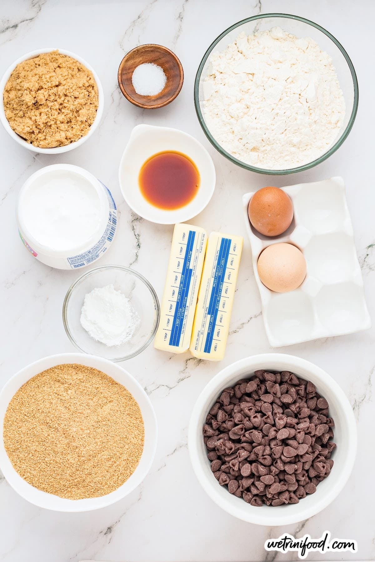 ingredients for s'mores cookie bars
