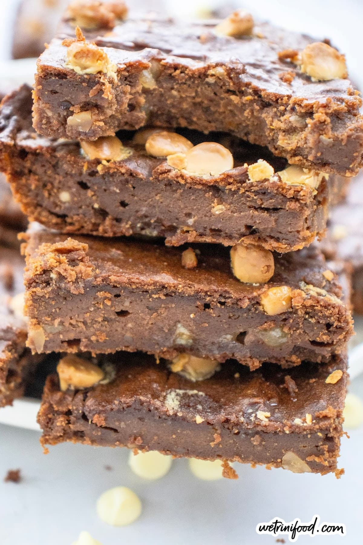 stack of sweet potato brownies