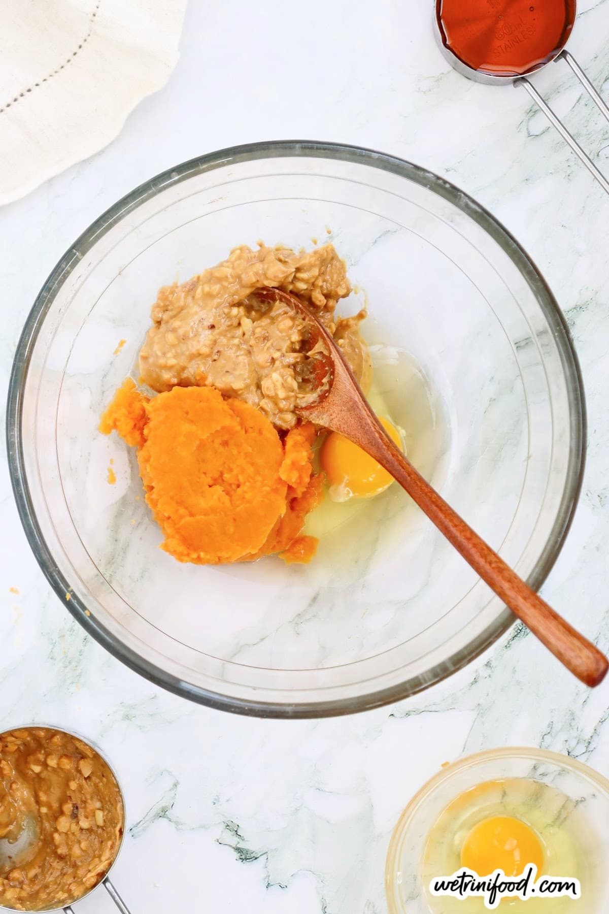 wet batter for sweet potato brownies