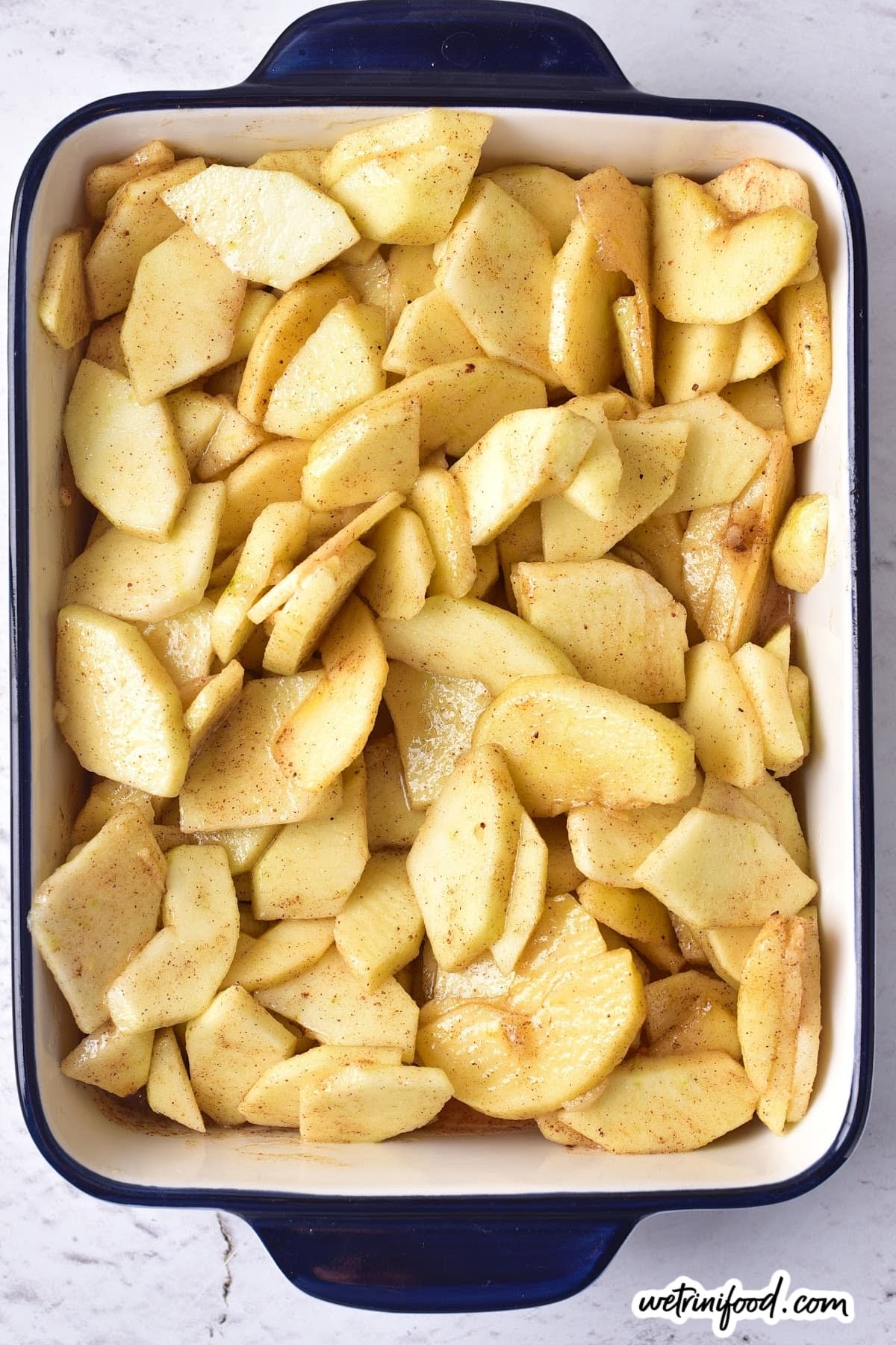 spiced apple pieces before baking