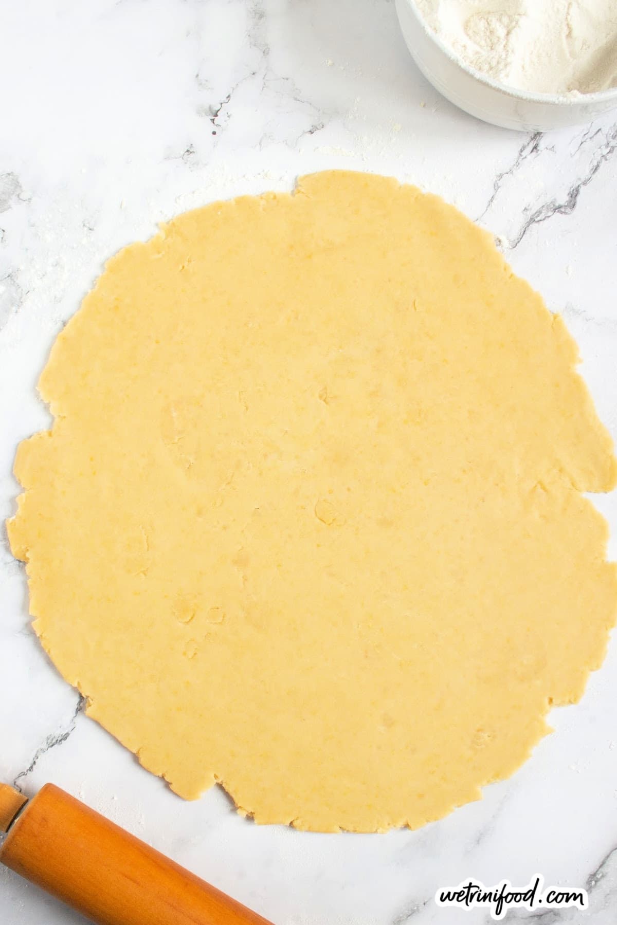rolled out pie crust