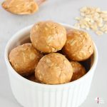 no bake peanut butter oat balls in small ramekin