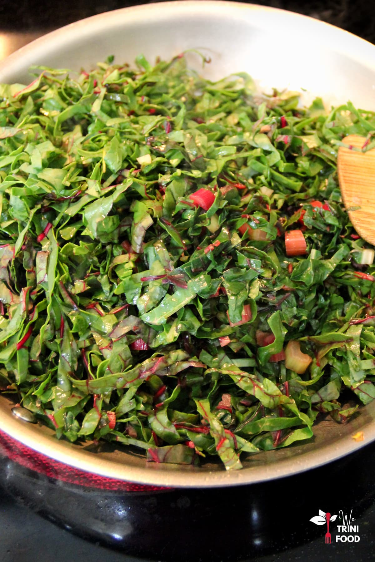 Swiss chard leaves for sauteeing