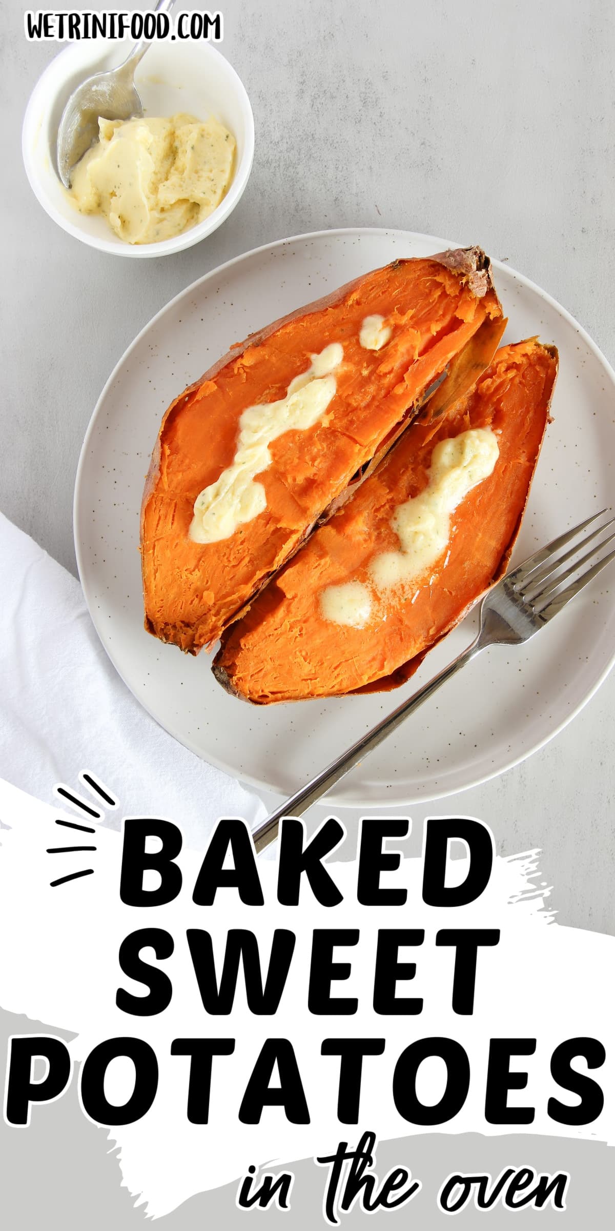 Baked sweet potatoes in the oven